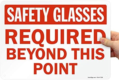 SmartSign משקפי בטיחות הנדרשים מעבר לנקודה זו שלט | 10 x 14 אלומיניום